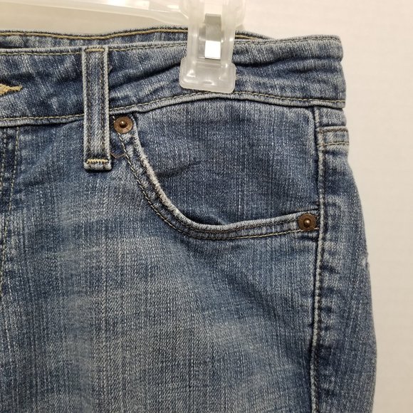 Levi's jeans 9 Too Superlow 524 bootcut flare denim whiskered lightly distressed - Picture 4 of 16